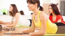  Presentation with crossfit fitness trx training exercises - Theme consisting of gym of a fitness center background and a coral colored foreground