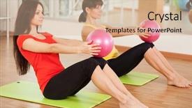  Presentation with group training - Slide set enhanced with gym of a fitness center background and a lemonade colored foreground