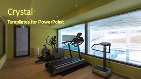  Presentation with generation - PPT theme featuring gym of a private residence background and a tawny brown colored foreground