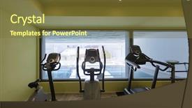  Presentation with generation z - Amazing PPT theme having gym of a private residence backdrop and a tawny brown colored foreground