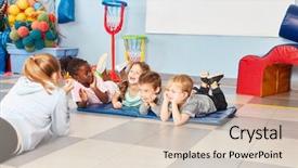  Presentation with daycare - Beautiful theme featuring gym of international daycare backdrop and a lemonade colored foreground