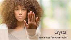  Presentation with generational african american culture - PPT theme having gym opening - african american fitness woman holding background and a  colored foreground