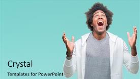  Presentation with native american dream cather - Theme with gym opening - afro american man wearing sweatshirt background and a  colored foreground