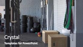  Presentation with venue - Presentation theme enhanced with gym scene venue location background and a dark gray colored foreground