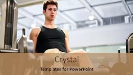  Presentation with gym - Audience pleasing PPT layouts consisting of gym-seated-leg-curl-machine backdrop and a coral colored foreground