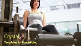  Presentation with gym - Presentation design featuring gym-seated-leg-curl-machine background and a tawny brown colored foreground