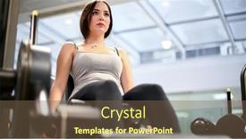  Presentation with gym - Cool new PPT theme with gym-seated-leg-curl-machine backdrop and a tawny brown colored foreground