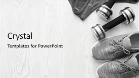  Presentation with exercise - Audience pleasing presentation theme consisting of gym stuff and blank space backdrop and a white colored foreground
