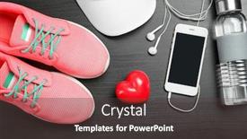  Presentation with cardio - PPT layouts featuring red heart on dark background background and a tawny brown colored foreground