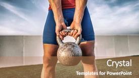  Presentation with heavy weight - Audience pleasing PPT theme consisting of gym training man lifting heavy backdrop and a coral colored foreground