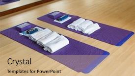  Presentation with hazardous materials firefighter - Theme with gym with mat and other background and a coral colored foreground