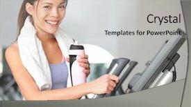  Presentation with treadmill - Presentation consisting of gym woman fitness workout fitness background and a light gray colored foreground