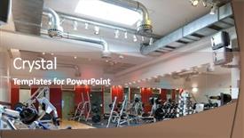  Presentation with fitness - Slide set consisting of gymnasium - gym and fitness - weights background and a coral colored foreground