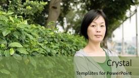  Presentation with green trees in park - Amazing slide set having gymnast china - glamour of mature asian woman backdrop and a tawny brown colored foreground