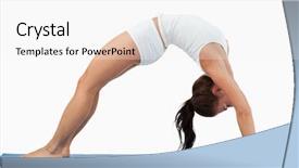  Presentation with white pigeon against the blue - Cool new theme with gymnastic against a white background backdrop and a white colored foreground