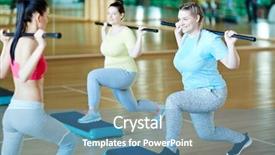  Presentation with step - Slide deck having gymnastic bars exercising on step background and a teal colored foreground