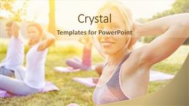  Presentation with gymnastics - Colorful slides enhanced with gymnastics course in the park backdrop and a cream colored foreground