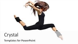  Presentation with dance beautiful couple dancing ballroom - Slide deck featuring gymnastics girl - beautiful young dancer jumping background and a white colored foreground