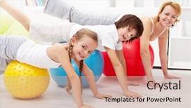  Presentation with healthy people - Audience pleasing PPT layouts consisting of gymnastics girl - healthy people doing balancing exercise backdrop and a soft green colored foreground