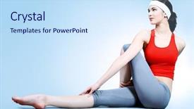  Presentation with gymnastics - Audience pleasing slides consisting of gymnastics girl - shot of a sporty young backdrop and a sky blue colored foreground