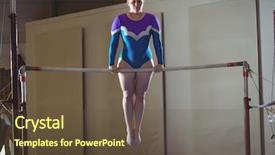  Presentation with gymnastics - Amazing presentation design having gymnastics on the horizontal bar backdrop and a tawny brown colored foreground