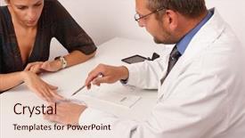  Presentation with diagnosis - Slides with gynaecologist - doctor's office - doctor background and a lemonade colored foreground