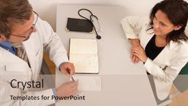  Presentation with diagnosis - Colorful PPT layouts enhanced with take away - slice of hot fresh pizza backdrop and a tawny brown colored foreground