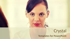  Presentation with gynecologist - Cool new presentation theme with gynaecologist - female gynecologist doctor backdrop and a cream colored foreground