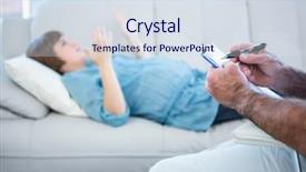  Presentation with pregnant woman - Cool new presentation theme with gynaecologist - midsection of gynecologist writing prescription backdrop and a sky blue colored foreground