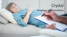  Presentation with gynecologist - Beautiful slides featuring gynaecologist - midsection of gynecologist writing prescription backdrop and a light gray colored foreground