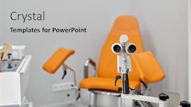  Presentation with prenatal - Theme with gynecological-chair-and-examination-equipment background and a light gray colored foreground