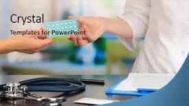  Presentation with gynecologist - Theme having wooden table in the village background and a tawny brown colored foreground