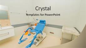  Presentation with obstetrics - Presentation theme enhanced with gynecology room in the hospital background and a light gray colored foreground