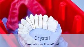  Presentation with jaw - PPT theme with gypsum-model-of-human-jaw background and a light blue colored foreground
