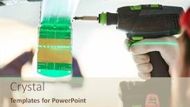  Presentation with construction work - Beautiful presentation theme featuring gypsum-plasterboard-work-drywall-construction backdrop and a lemonade colored foreground