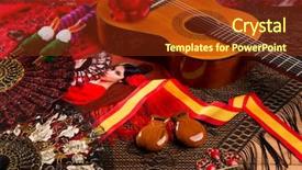  Presentation with spanish - Presentation featuring gypsy - classic spanish guitar with flamenco background and a tawny brown colored foreground