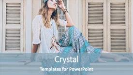  Presentation with bohemian - Slide set with gypsy - fashion girl wearing bohemian clothing background and a teal colored foreground