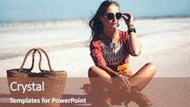  Presentation with makeup fashion model applying lipstick - Colorful theme enhanced with gypsy - fashion model wearing bohemian chic backdrop and a red colored foreground