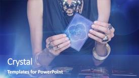  Presentation with forecasting - Cool new PPT theme with gypsy - fortune teller forecasting the future backdrop and a teal colored foreground