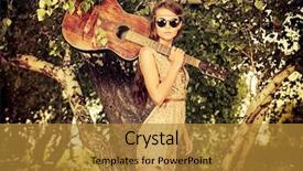  Presentation with romantic - Amazing presentation theme having gypsy - romantic girl travelling with her backdrop and a gold colored foreground