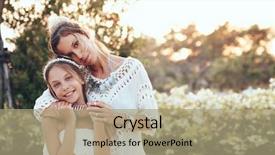  Presentation with mom daughter - Cool new PPT layouts with gypsy - tween daughter hugging with her backdrop and a mint green colored foreground