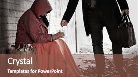  Presentation with homeless - Beautiful theme featuring gypsy asks for charity - homeless backdrop and a violet colored foreground