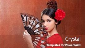  Presentation with spain - Presentation featuring gypsy flamenco dancer spain girl background and a tawny brown colored foreground