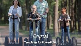  Presentation with family children - Audience pleasing slide set consisting of two children riding an electric backdrop and a ocean colored foreground