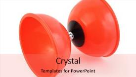  Presentation with toy - Slides consisting of white background very simple background and a coral colored foreground