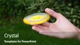  Presentation with teen - Cool new presentation theme with boy with a fidget spinner backdrop and a tawny brown colored foreground