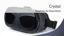  Presentation with virtual reality rehabilitation - Cool new PPT theme with stereoscope - virtual reality headset isolated backdrop and a white colored foreground