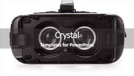  Presentation with virtual reality shooter - Beautiful PPT layouts featuring light sensor digital - vr virtual reality glasses isolated backdrop and a dark gray colored foreground