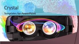  Presentation with virtual - Theme featuring vr virtual reality glasses background and a arctic colored foreground