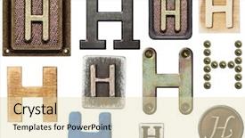  Presentation with alphabet - Slide deck with h - alphabet made of wood metal background and a lemonade colored foreground